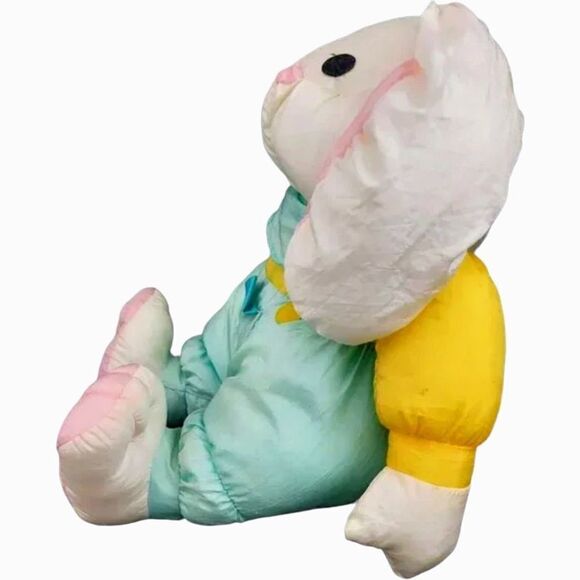 Vtg Intl Silver Co Nylon Bunny Carrot Puffalump Style Plush Stuffed Animal 10 In - Picture 6 of 12